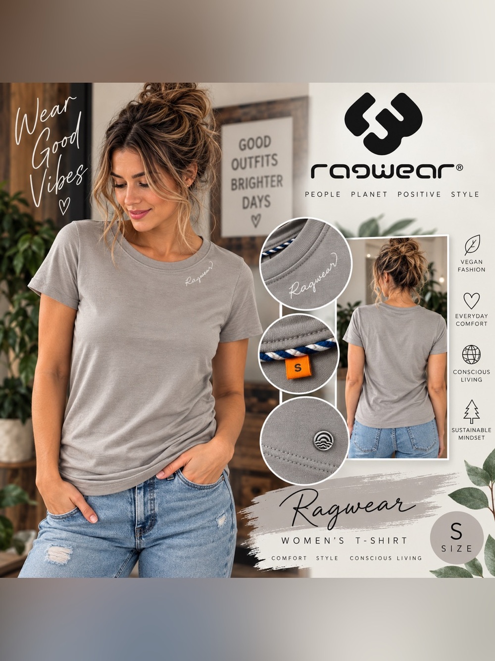 Ragwear | Grey/Taupe 🤍 | Small | Short Sleeve T-Shirt